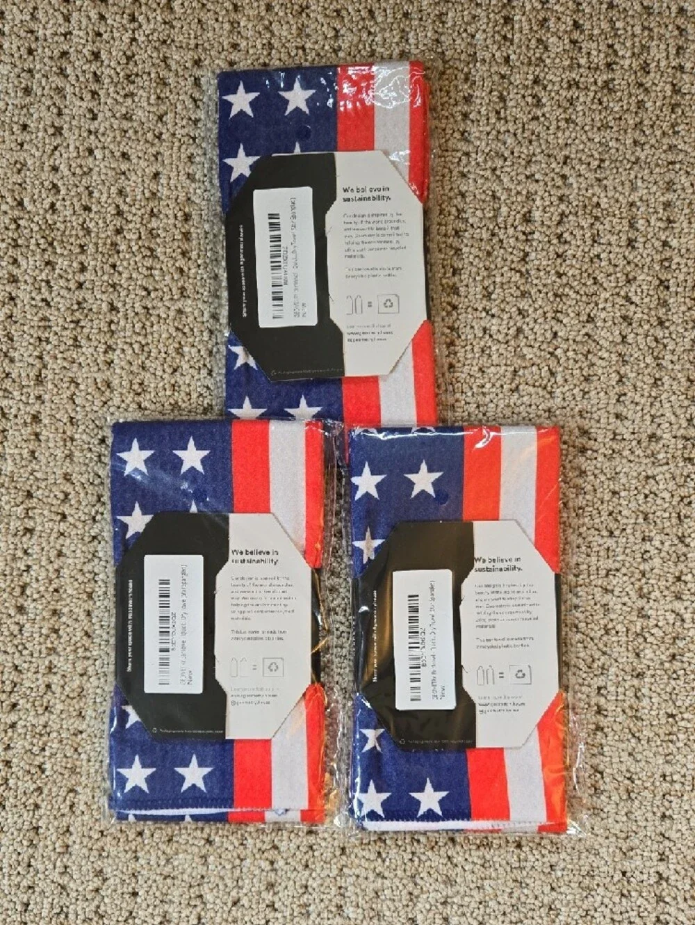 GEOMETRY American Flag Bar Towels - Red, White & Blue (Bundle of 3) - Picture 2 of 3